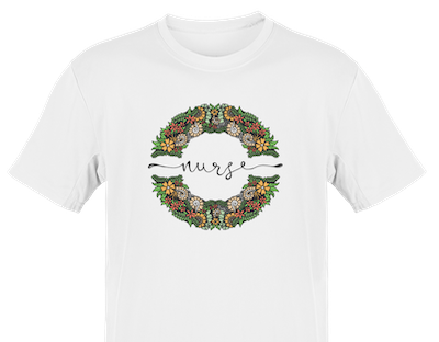 floral wreath nurse shirt